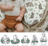 Watercolor Raccoon Baby Nursing Pillow Covers for Boy Girl Raccoons Green Leaves Nursery Pillowcase for Breastfeeding