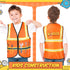 2 Pcs Kids Construction Vest, High Visibility Safety Costume for Children, Dress Up for Ages (Orange)