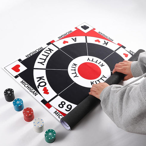 23.6 Inches Rummy, Poker,200 Pokers,2 Cards,1 HOROW Tripoley Game Tripoli Board Game Anti-Slip Mat,Combination