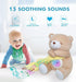 Baby Sleep Soother, Cry Activated Sensor Teddy Bear Lullabies & Mom Heartbeat, Nursery Toddler Star Night Light