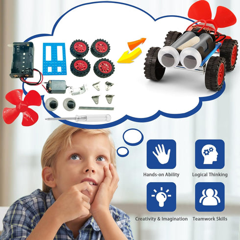 5 Set Individual STEM Kit for Kids 8-12, Bulk Craft Projects for Boys 6-8, Robot Car Building Activities for 2nd Grade