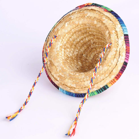 BTYMS 8 Pieces Mini Sombrero Party Hats - Fiesta Party Decorations for Table, Dolls, Dogs, 5.9 Inch