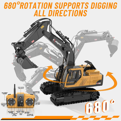 3 1 14 3-12 2.4GHz 6 7 8 9 10 kolegend in Remote Control Excavator Toy Channel RC Excavator Toy for Boys