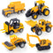 Diecast Construction Vehicle Set for Kids, Alloy Mini Model Dump Truck, Bulldozer, Roller, Tractor, Forklift, 6 Pack