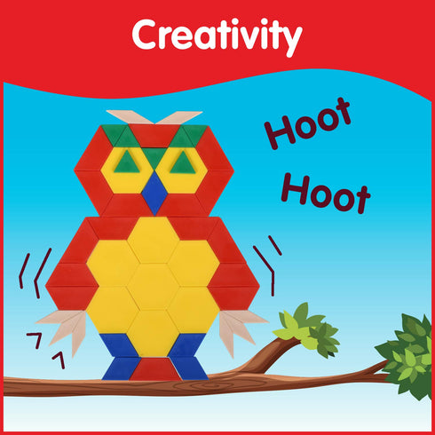 edxeducation Plastic Pattern Blocks - Set of 250 for Early Geometry Skills, Math Manipulative for Ages 4+