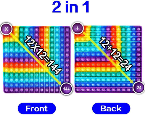Digital Multiplication Game Table, Rainbow Dimple Fingertip Toy for Stress-Relieving Math Manipulation