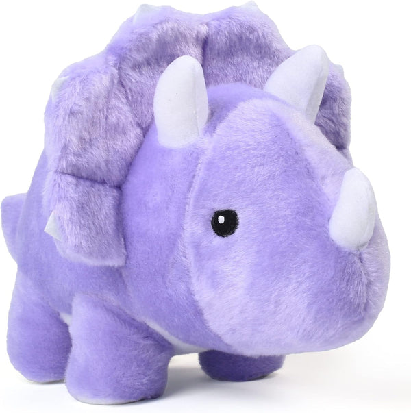 BenBen 13” Dinosaur Stuffed Animal, Cute Triceratops Plush Toys for Kids, Purple Baby Shower Birthday Gifts