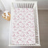 Selgkds 52''x28'' Pink Dot Bows Baby Crib Sheets for Girls Sweet Girly Bows Soft Stretchy Fitted Crib Mattress Covers