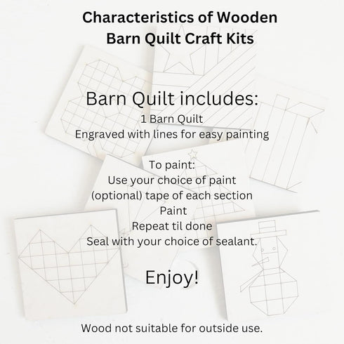 AVTRBoutique (12 inches, Barn Quilt Stencil Kit | Unfinished Wood Quilt Block Painting Sign | DIY Painting Craft Kit