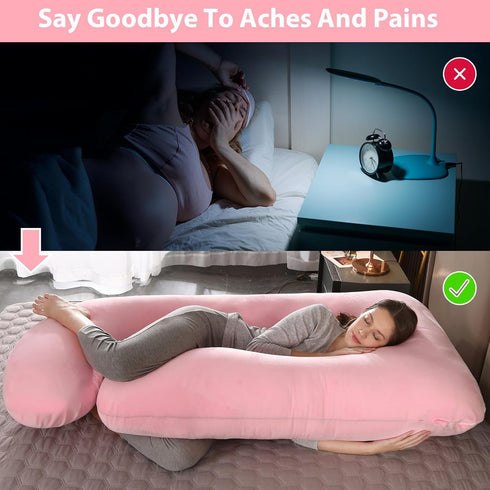 BATTOP Pregnancy Pillows for Sleeping- U Shaped Full Body Maternity Pillow, Pregnancy Pillow for Side Sleepers