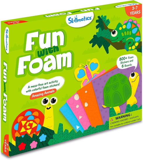 800+ 3D 3, 4, 5, 6, 7 Skillmatics Foam Sticker Art Activity - Animals, Mess-Free Fun for Kids, Foam Stickers, DIY Felt