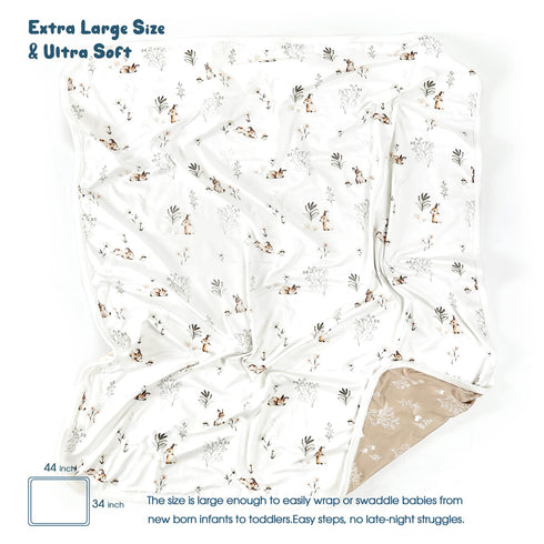 2 Pack 34 44, GRSSDER Baby Blankets Super Soft Stretchy Jersey Swaddle Blanket for Baby Boys, Double Layer Reversible