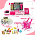 Kids Cash Register Toy with Shopping Cart - Toddler Pretend Play Store Cashier Register with Music and Calculator