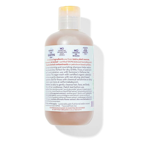 California Baby Swimmer's Defense | Moisturizing After Swim Shampoo For Kids | 100% Plant-Based | Allergy Friendly | 251 mL / 8.5 fl. oz.