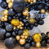 Black Balloon Garland Arch Kit - 100 Pack of 18/12/10/5 Inch Latex Balloons for Party Decorations