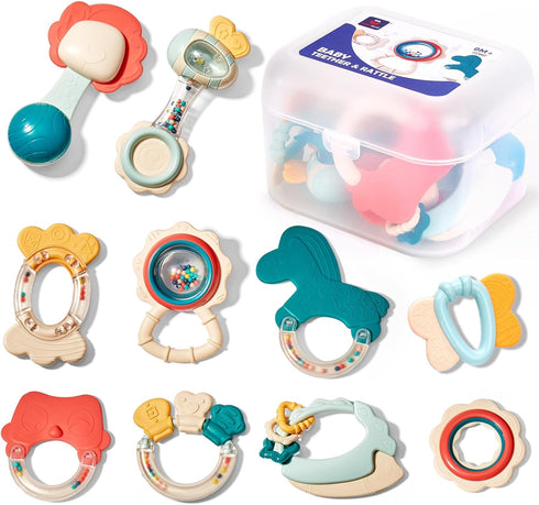 hahaland Baby Toys 0-6 Months - Baby Rattles Teething Toys 3-6 Months, Newborn