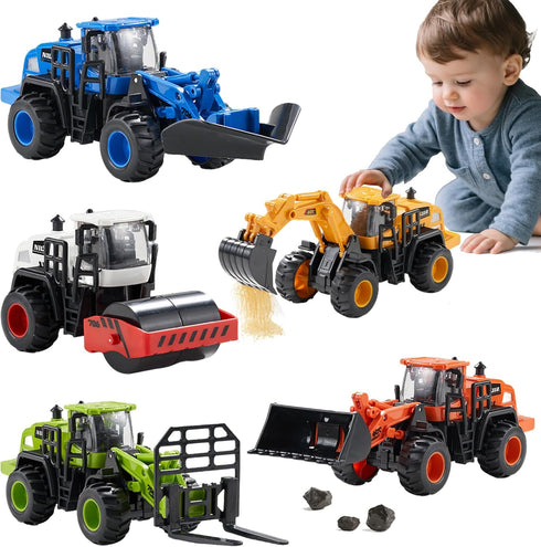 Construction Truck Toys for Toddlers: Push Go Truck Sandbox Excavator Toy Trucks