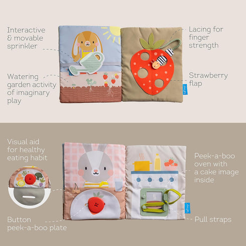 1-3 12 Taf Toys Busy Book for Toddlers - Montessori Activity Book with Sensory Learning Activities - Develops Fine