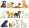 Toymany 12PCS Mini Dog Figurines Playset, Realistic Detailed Plastic Puppy Figures, Hand Painted Tiny Dogs