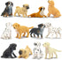 Toymany 12PCS Mini Dog Figurines Playset, Realistic Detailed Plastic Puppy Figures, Hand Painted Tiny Dogs