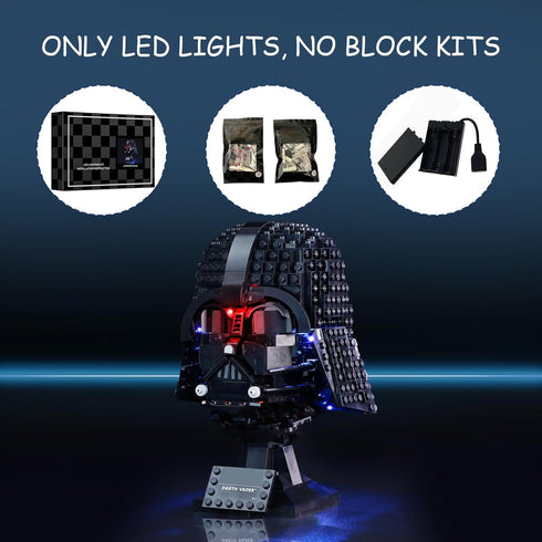 LED Light Kit for Lego Darth Vader Helmet 75304 Set, Compatible with Lego 75304 Building Blocks Model