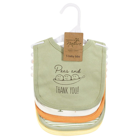 Organic Cotton Baby Bibs - Peas And Thank You, One Size