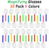 Elcoho 32 Pack Colorful Plastic Magnifying Glasses for Young People Party Favors Educational Toys with Storage Bag