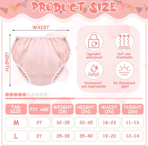 Cozypower 10 Pairs Waterproof Plastic Pants for Toddlers Reusable Plastic Diaper Covers Potty Training Underwear