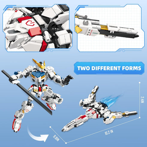 Transforming Robot Building Set, 2 in 1 City Warrior Mech & Fighter Jet Model, 952 Pcs Creative Gift