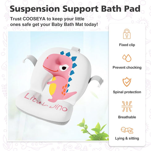 wiqins 0-36 Collapsible Baby Bathtub for Newborns with Thermometer and Soft Floating Cushion Portable and Foldable