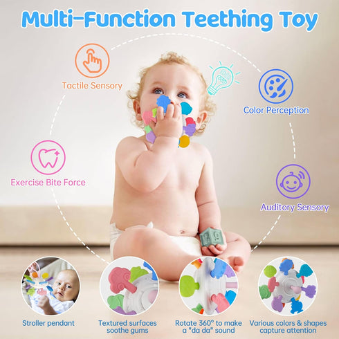 6 1 1 1 2 3 in Montessori Baby Toys for Year Old, Toddlers Sensory Teething Toys for Babies, Wooden Stacking Building