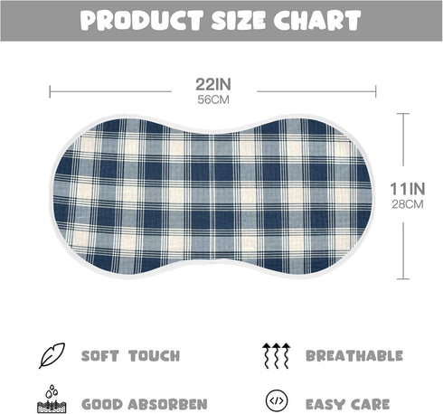 FLildon 1PC Muslin Burp Cloth for Baby Navy Plaid Super Absorbent Burping Cloths, Bibs for Newborn Boys Girls