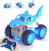 MaxTronic Remote Control Car, 2.4Ghz Amphibious RC Shark Monster Truck Toys, 4WD All Terrain for Boys Girls 3-12 Years