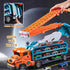 Hot Carrier Transport Truck Toys - 7-in-1 Big Storage Truck with Dual-Racing Track, 6 Die-Cast Cars, Gift for Kids