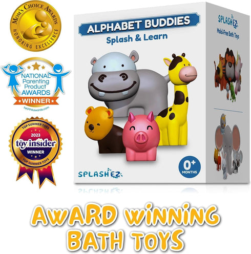 14 Set Set 1 3 6 12 18 SplashEZ Mold Free Animals Bath Toys, No Hole Bath Toys for Toddlers, Bathtub Animals for Kids