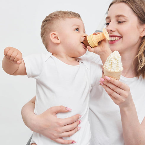Feeding,3 Smily Mia Baby Fruit Food Feeder & Freezer Teether Combo, ICY Bite Ice Cream Teether for Baby Cooling Relief