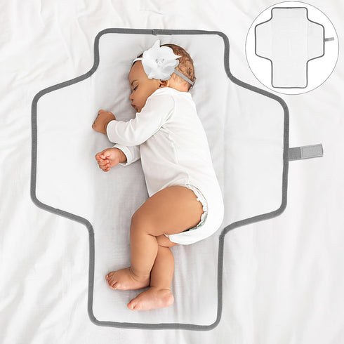Portable Washable Diaper Changing Mat - Waterproof Newborn Changing Pad with Wave Design