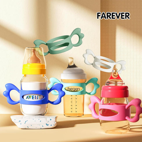 6cm (2 Pack) Baby Bottle Handles, Easy Grip Bottle,Silicone Wide-Neck Bottle Handle, Outer Diameter Over for Bottle