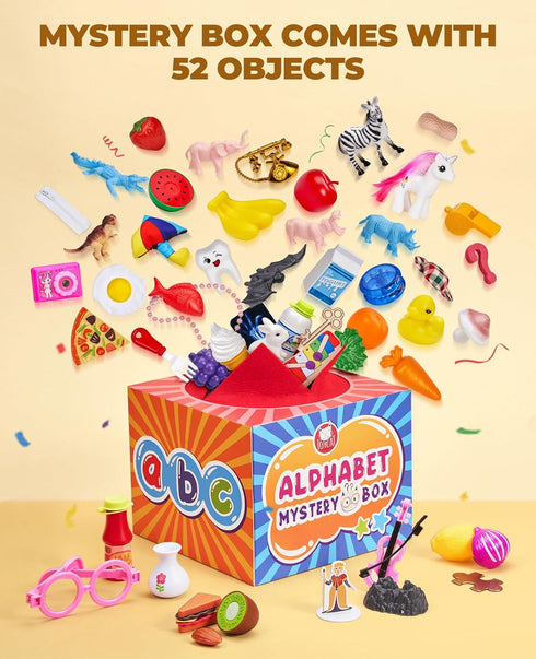 Mystery Alphabet Box for Kids - 52 PCS Letters Sorting Matching Game Activities, Fine Motor Learning Toys for Preschool
