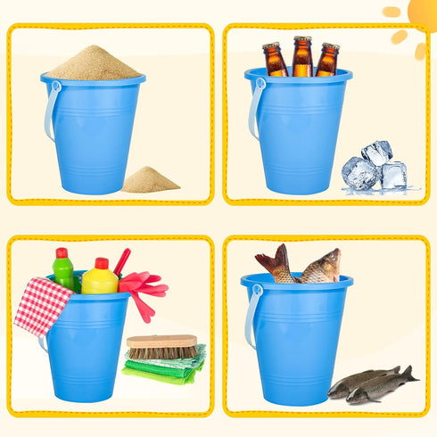 Holady 8 Inch Summer Large Sand Beach Buckets Pail,Sand Bucket Water Bucket for Beach Fun Great Party Accessory