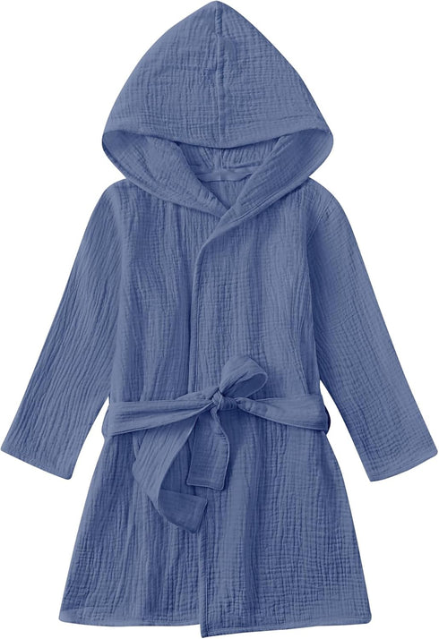 TADO MUSLIN Organic Cotton Toddler Bathrobe, Soft and Breathable Baby Robe for