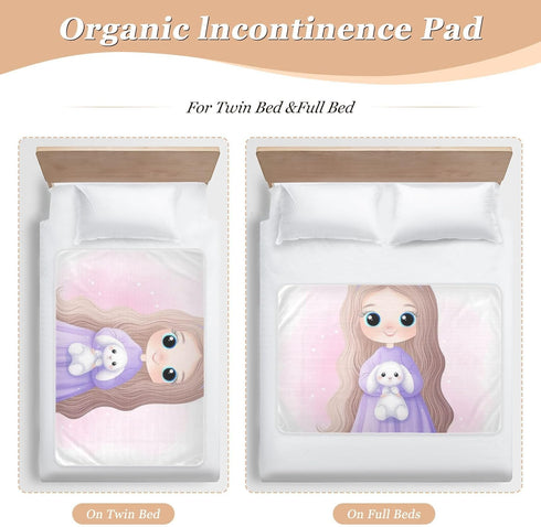 siphylline 52" 34" Cute Cartoon Girl Extra Large Resuable Changing Pad Covers Highly Absorbent Diaper Changing Pad
