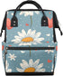 Hsnar Cute Daisy Flower Waterproof Diaper Bag Backpack Large Capacity Baby Bag with