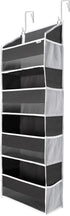 ULG 1 Pack Over Door Organizer, 4 Large Pockets and 6 Mesh Side Pockets for Bedroom Nursery Storage (Dark Grey)