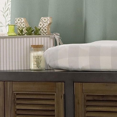 Cozy Gray & White Buffalo Check Changing Pad Cover - NoJo