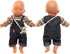 Miunana Baby Doll Dress with Bear Backpack for 13-16 Inch Dolls, One-Piece Dress and Pajamas