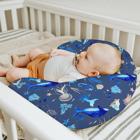 Cute Sea Animals Baby Nursing Pillow Covers for Boy Girl Turtle Whale Jellyfish Sea Horse Nursery Pillowcase