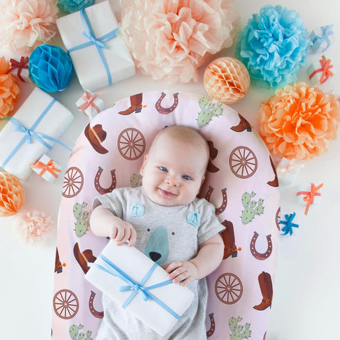 4 Pcs Western Cowboy Bassinet Sheets, Soft Baby Sheet Set Fit Standard Bassinets 32 x 16 x 3 Inches