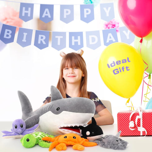 23in 5 Mommy Set, MorisMos Shark Stuffed Animal with Baby Plush Inside, Stuffed Shark Surprise Toy Cute Ocean Sea