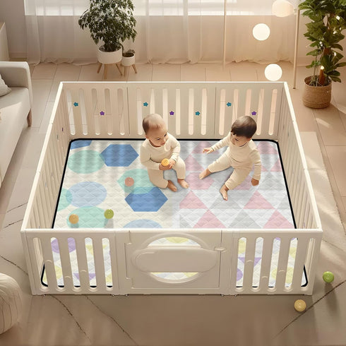 GuoChe 50'' 50'' Food Freshness Shapes Abstract Pattern Large Non-Slip Baby Activity Play Mat for Floor One-Piecing